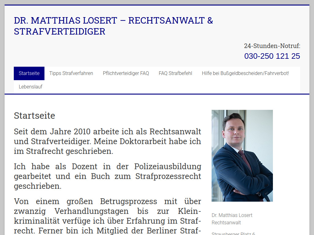 Website von Dr. Matthias Losert in Berlin
