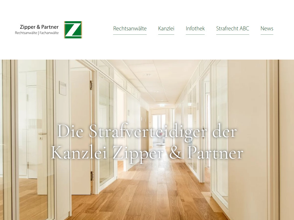 Website von Rechtsanwälte Zipper & Partner in Schwetzingen