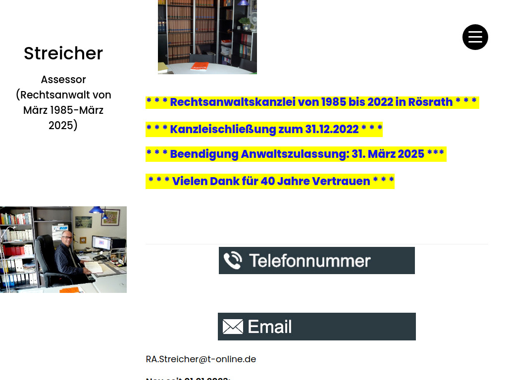 Website von RA. Streicher in Ahlen