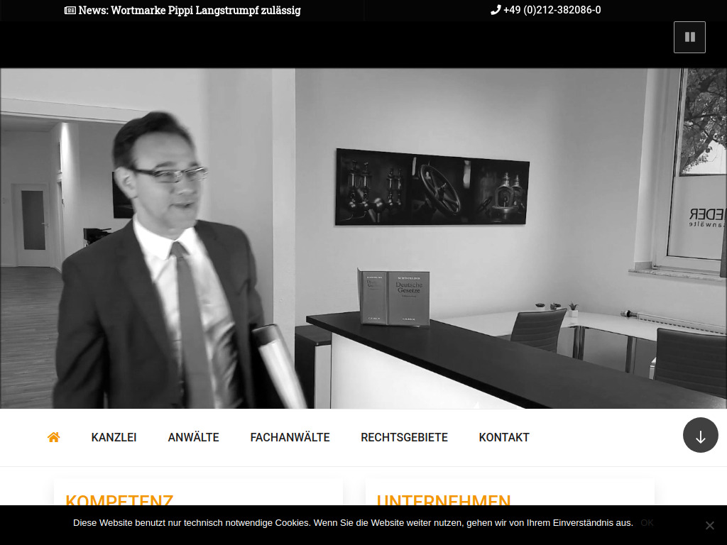 Website von Kanzlei Strieder in Solingen