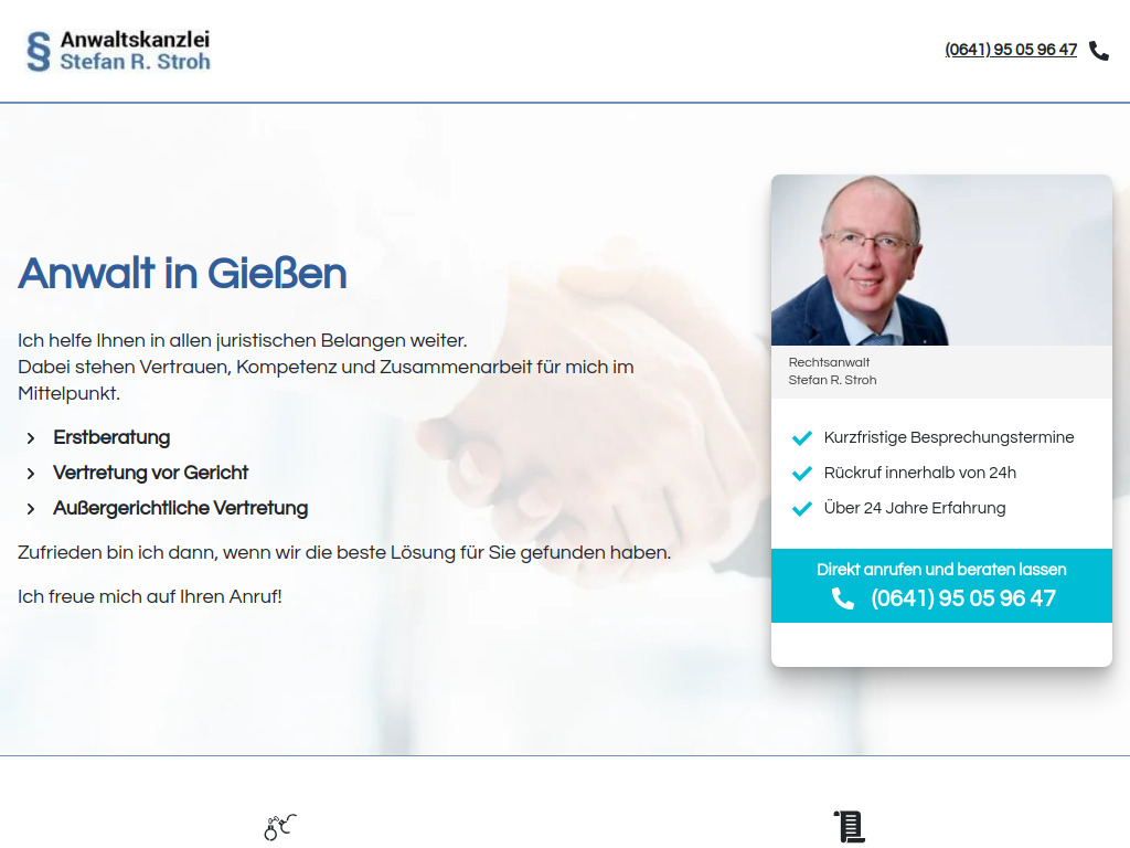 Website von Anwaltskanzlei Stefan R. Stroh