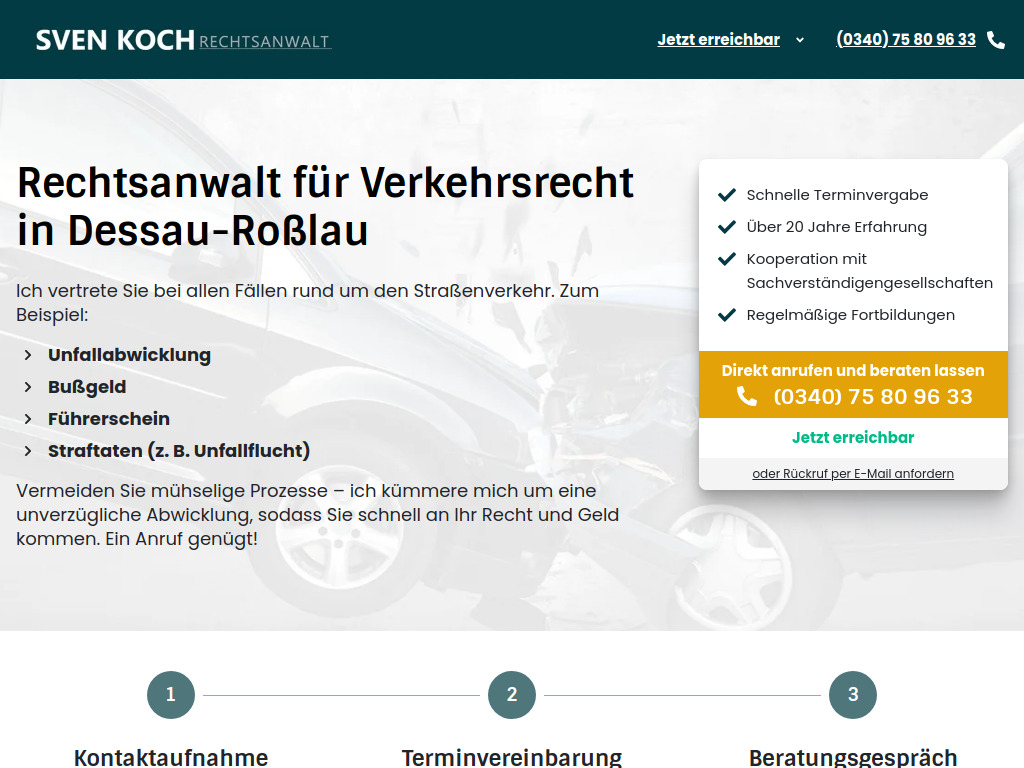 Website von Kanzlei Rechtsanwalt Sven Koch