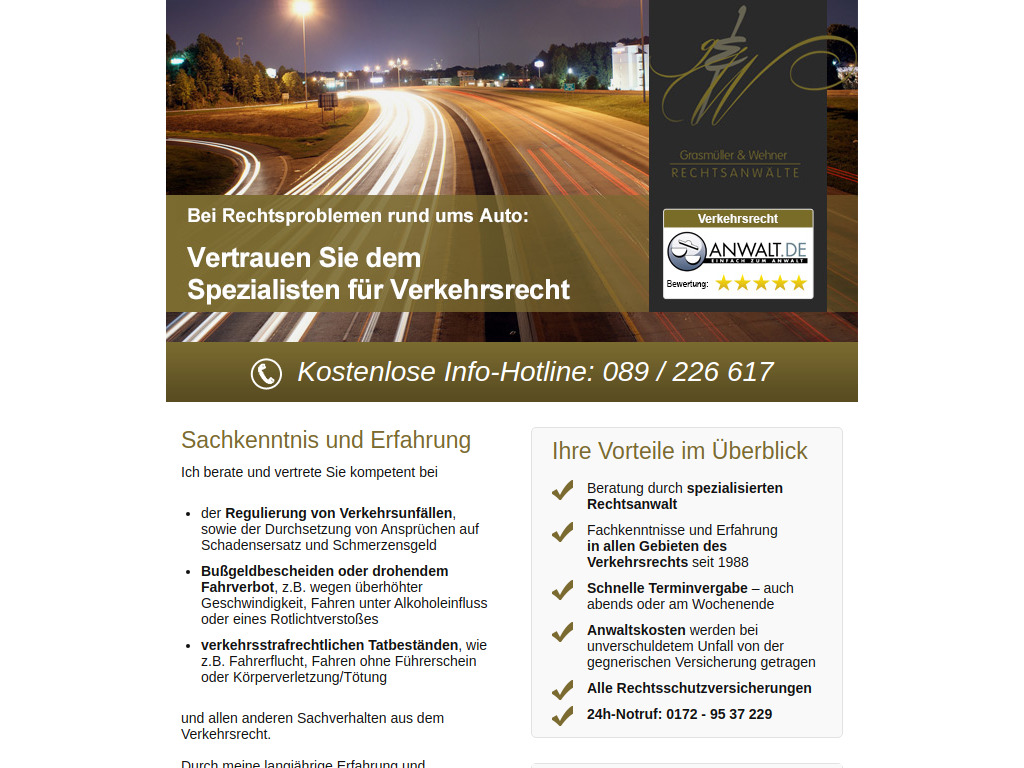 Website von Kanzlei Wehner