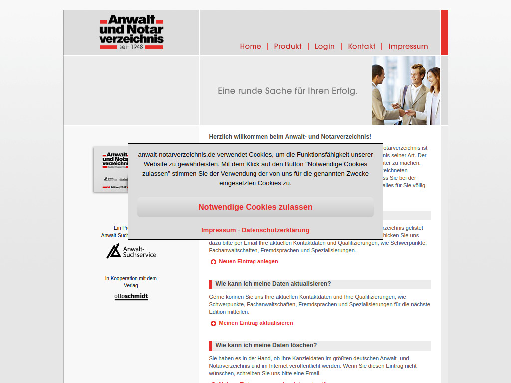 Website von Anwalt-Suchservice GmbH in Köln