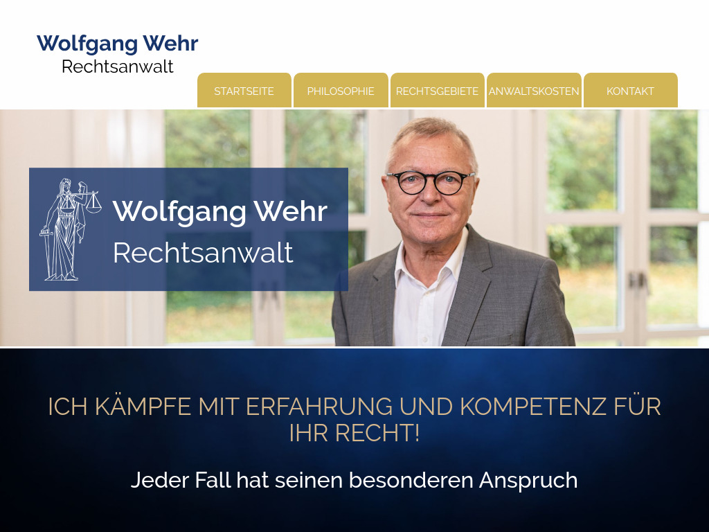 Website von Wolfgang Wehr Rechtsanwalt in Nonnweiler