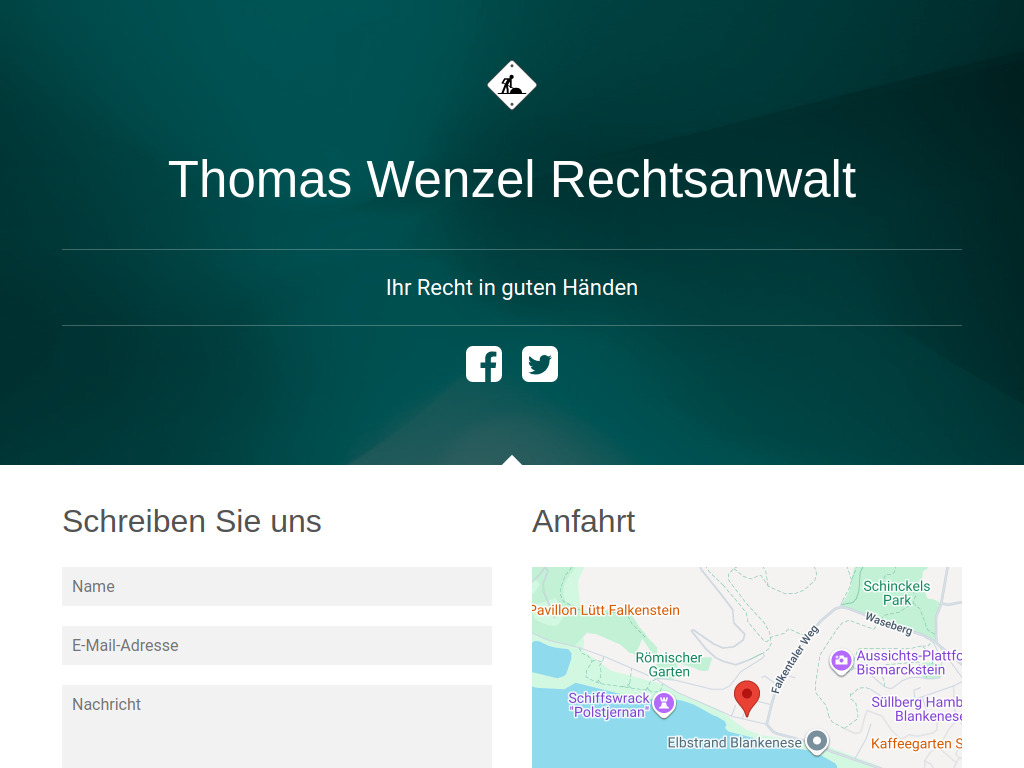 Website von Thomas Wenzel Rechtsanwalt in Hamburg