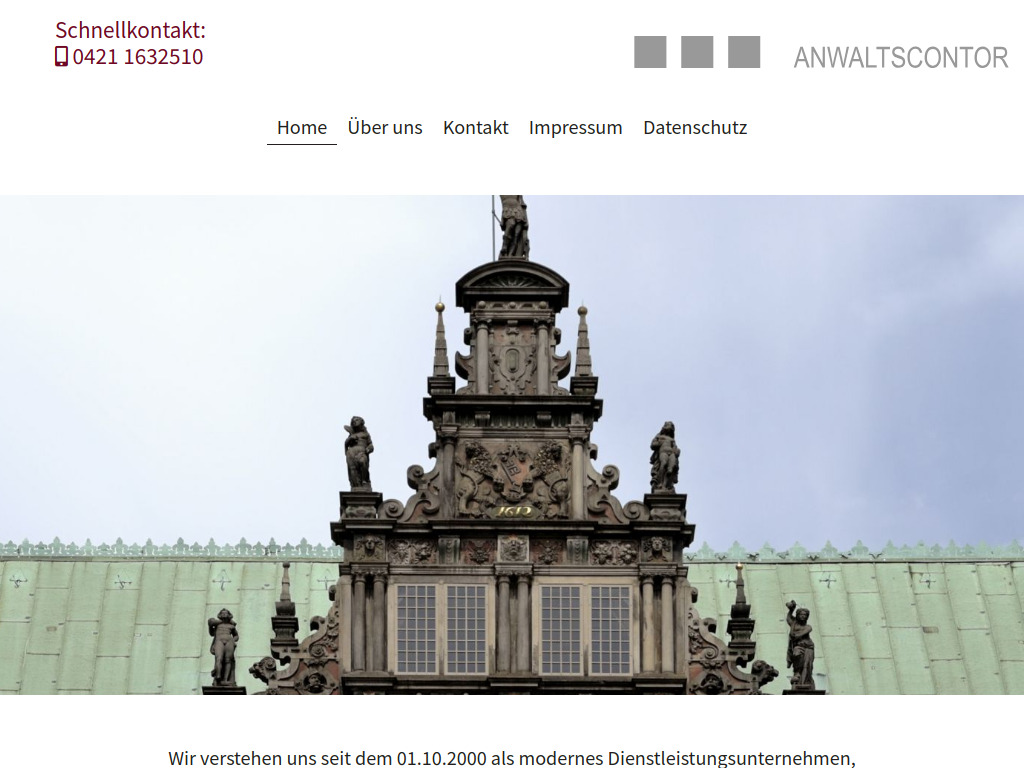 Website von Anwaltscontor-Bremen in Bremen