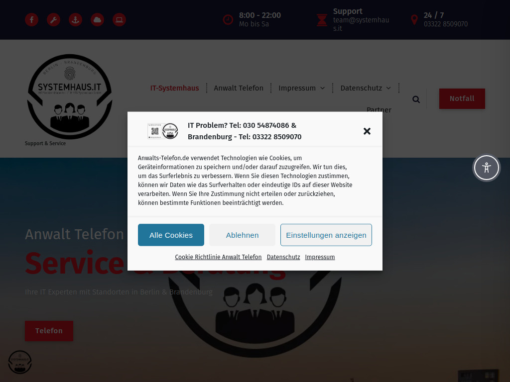 Website von IHR Servicemitarbeiter - IT & EDV Systemhaus GmbH in Berlin