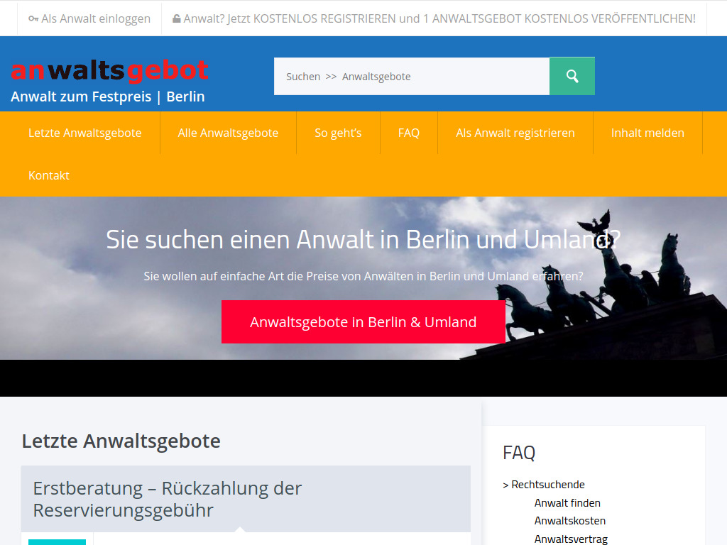 Website von Letzte Anwaltsgebote » anwaltsgebot.de