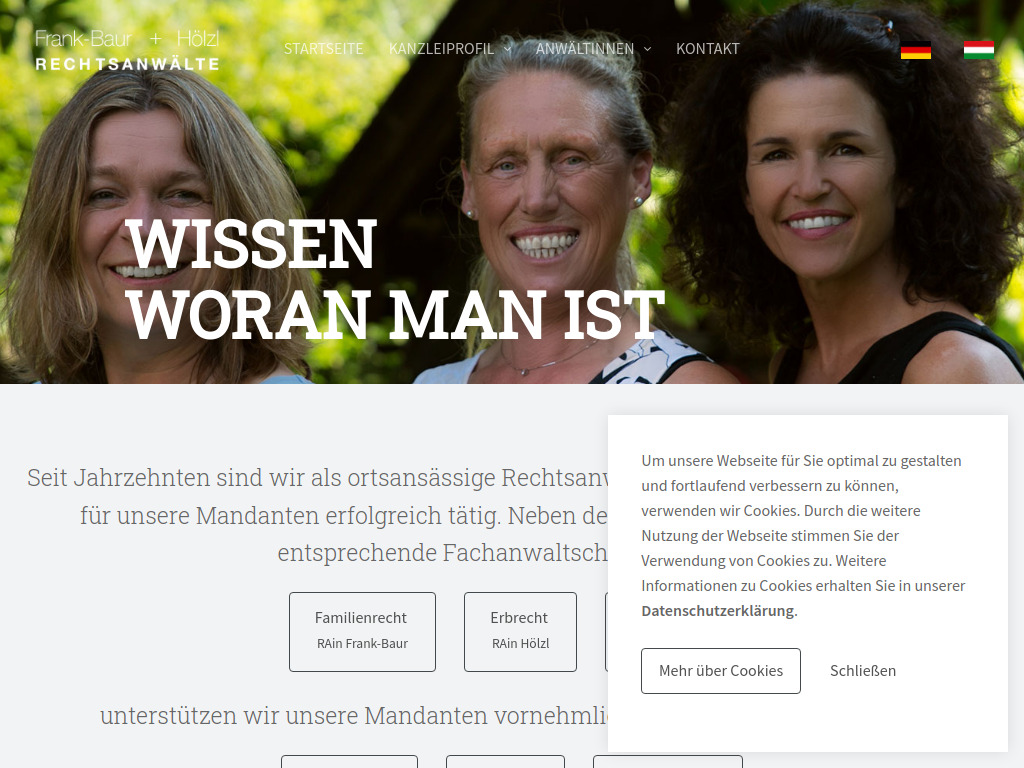 Website von Frank-Baur + Hölzl GbR in Prien am Chiemsee