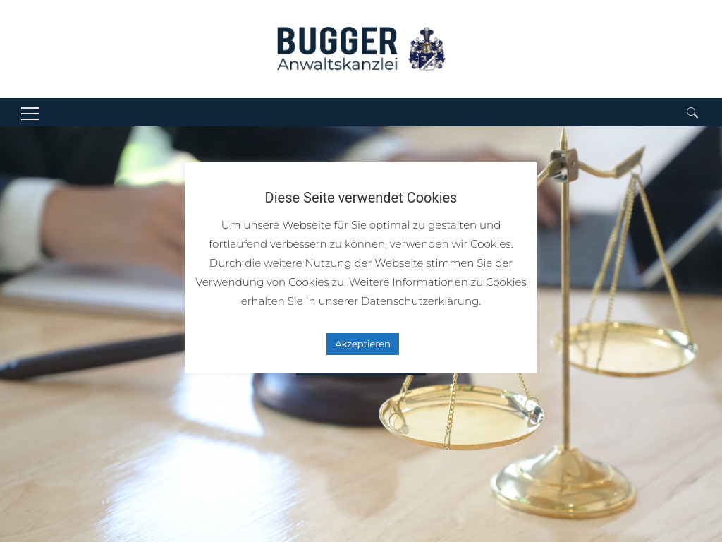 Website von Anwaltskanzlei Bugger in Bretten
