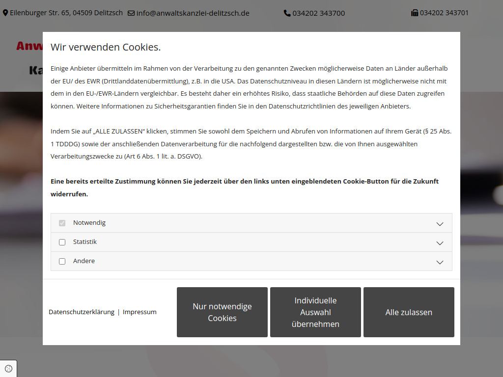 Website von Katja Borrmann Rechtsanwältin in Delitzsch