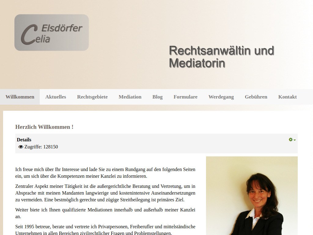 Website von Celia Elsdörfer Rechtsanwältin, Mediatorin in Germering