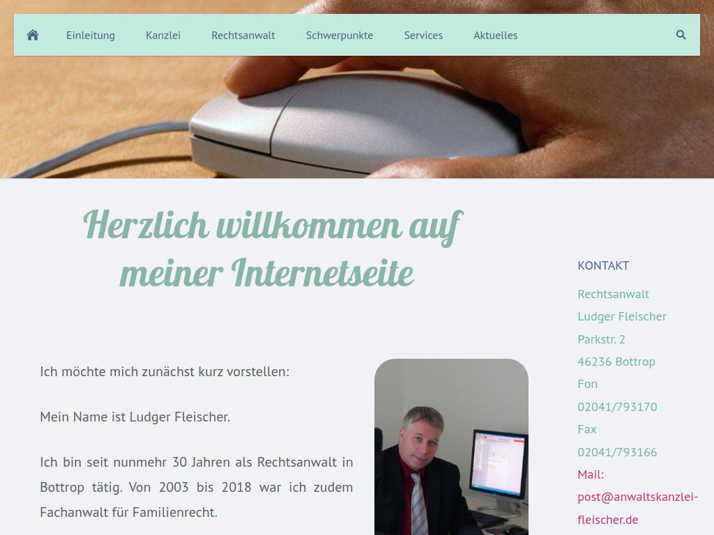 Website von Rechtsanwaltskanzlei Ludger Fleischer in Bottrop