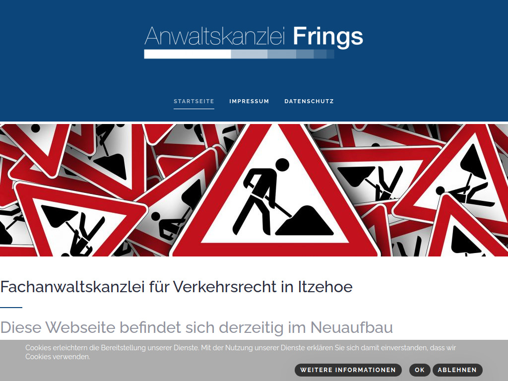 Website von Anwaltskanzlei Frings in Itzehoe