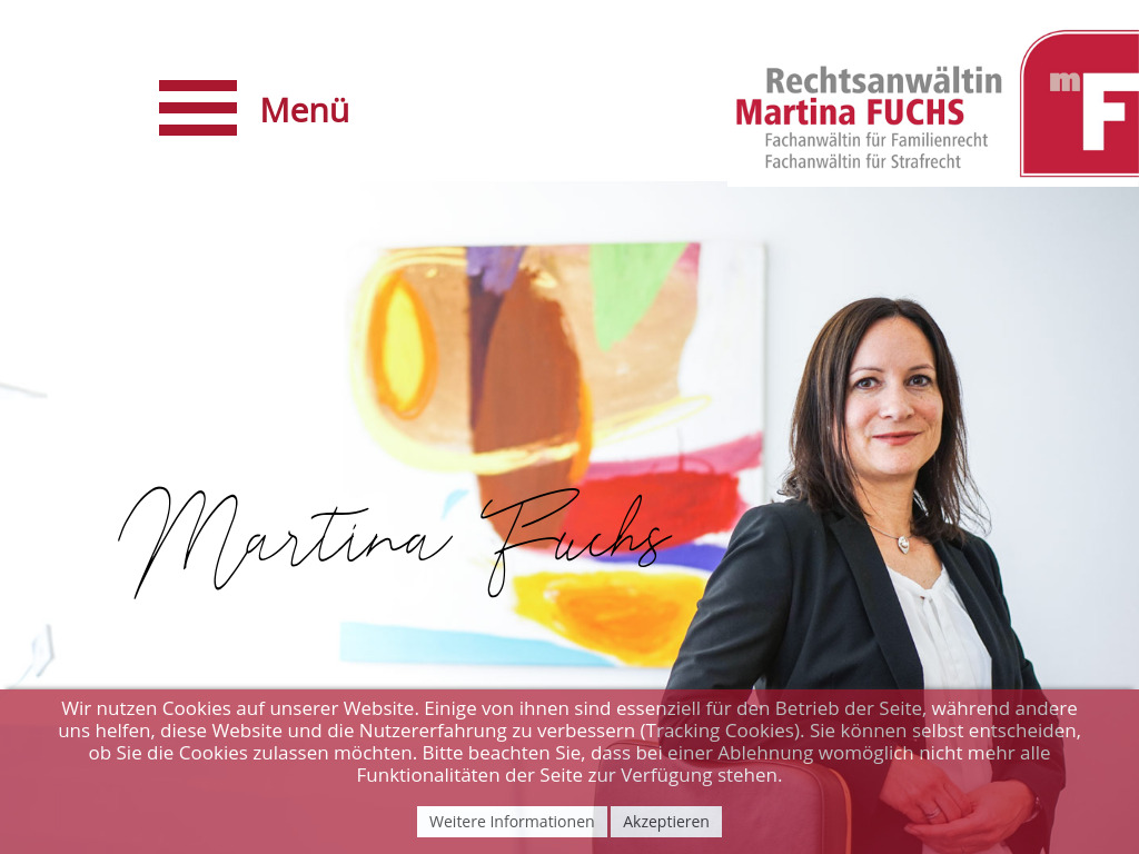 Website von Rechtsanwaltskanzlei Martina Fuchs in Ellwangen (Jagst)