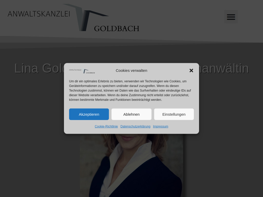 Website von Anwaltskanzlei Goldbach in München