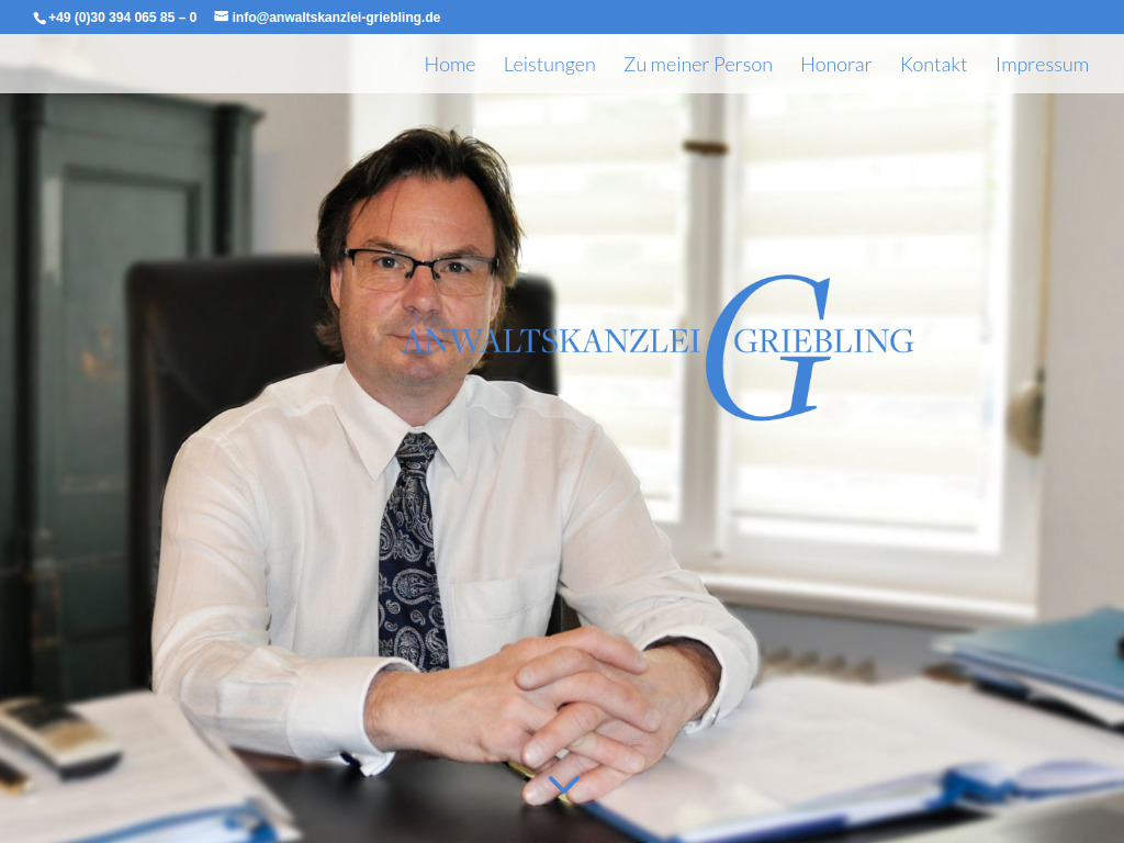 Website von Anwaltskanzlei Martin Griebling