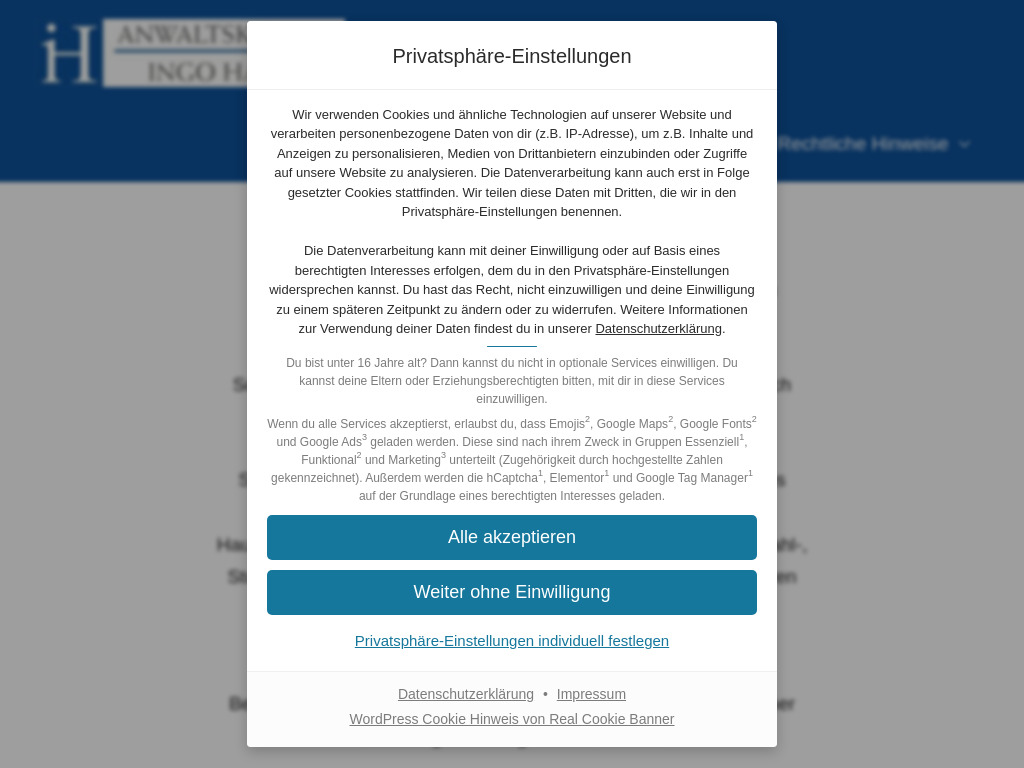 Website von Anwaltskanzlei Harms in Burgwedel