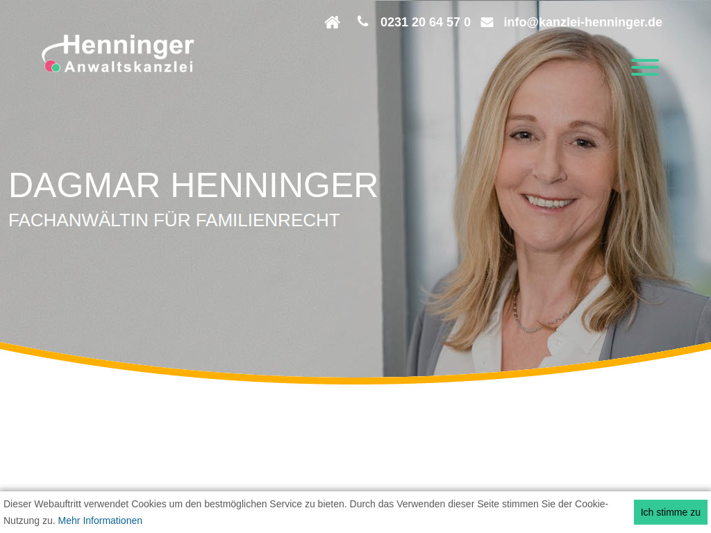 Website von Anwaltskanzlei Henninger in Dortmund