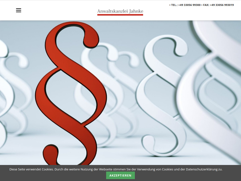 Website von Anwaltskanzlei Jahnke in Schildow
