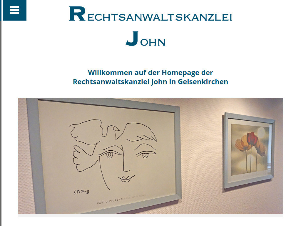 Website von Rechtsanwaltskanzlei John in Gelsenkirchen