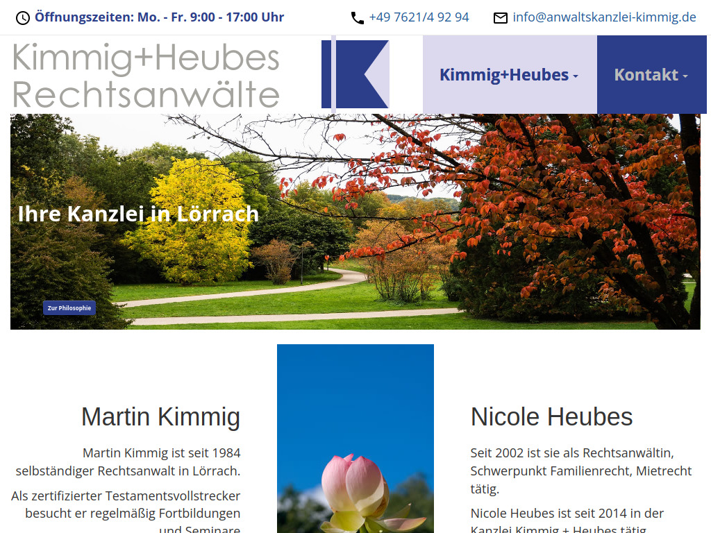 Website von Martin Kimmig - Nicole Heubes Rechtsanwälte