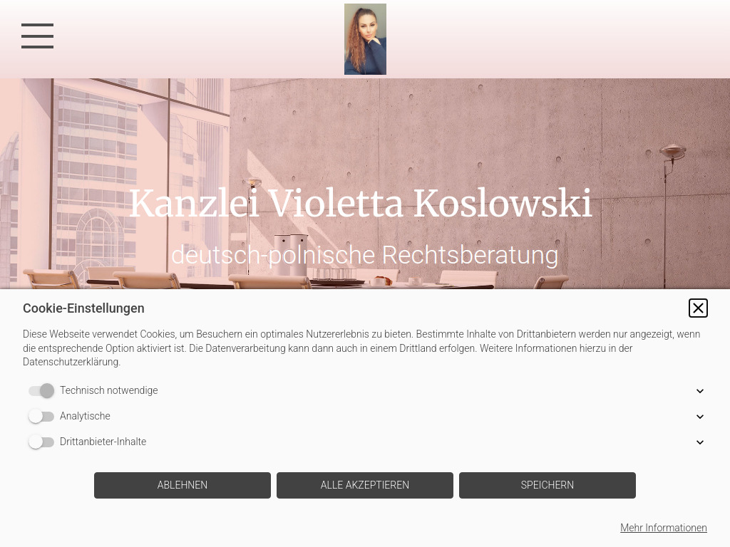 Website von Anwaltskanzlei Violetta Koslowski in Bönen