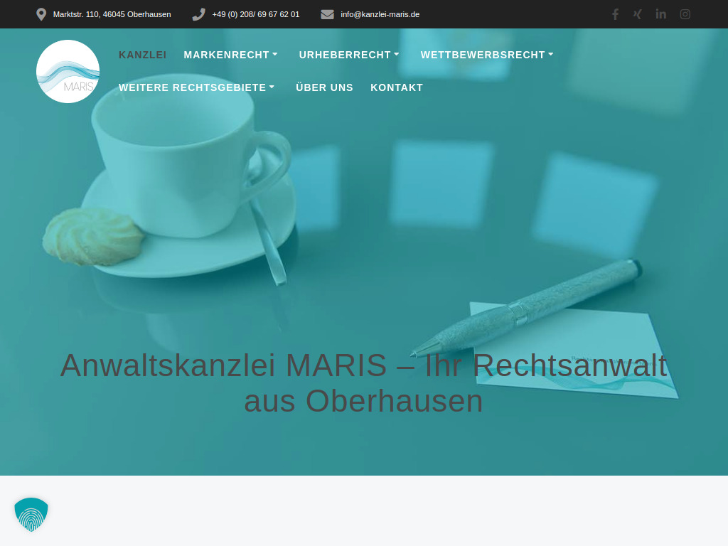 Website von Anwaltskanzlei Maris in Oberhausen