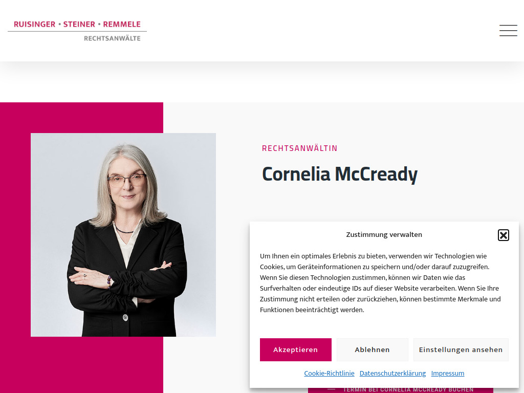 Website von Cornelia McCready