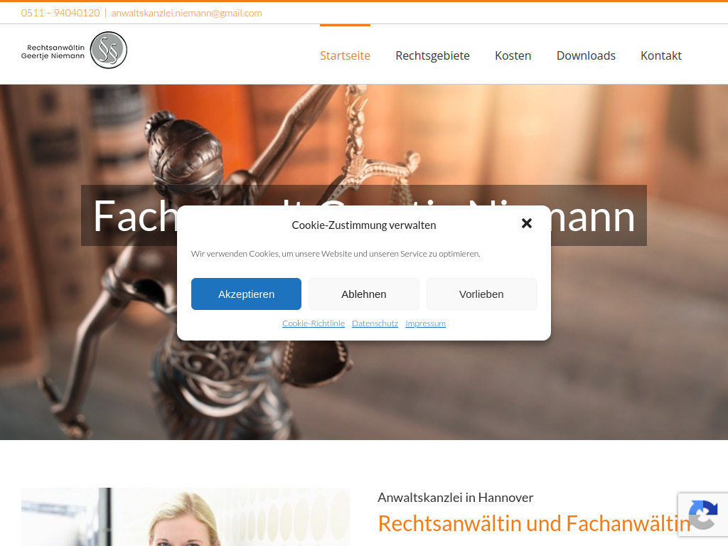 Website von Rechtsanwältin Geertje Niemann in Hannover