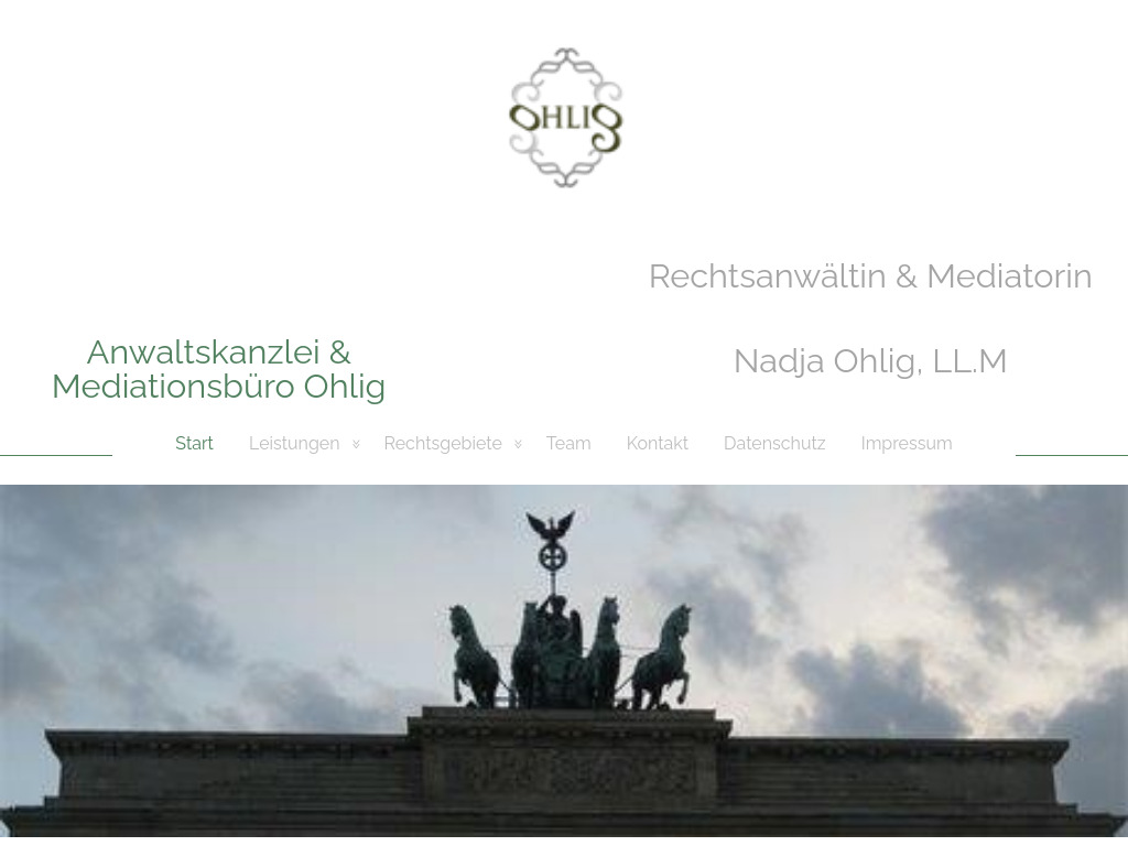 Website von Anwaltskanzlei & Mediationsbüro Ohlig in Berlin