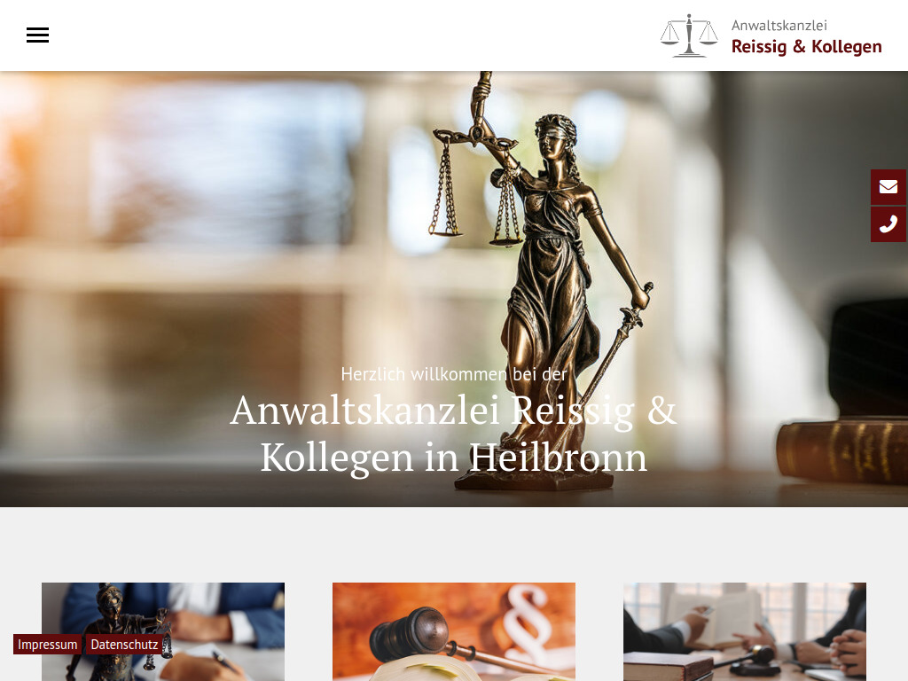 Website von Anwaltskanzlei Reissig & Kollegen in Heilbronn