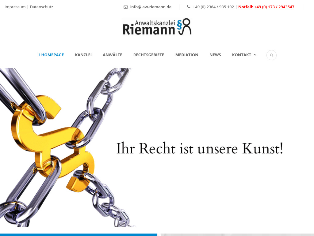 Website von Anwaltskanzlei Riemann in Haltern am See