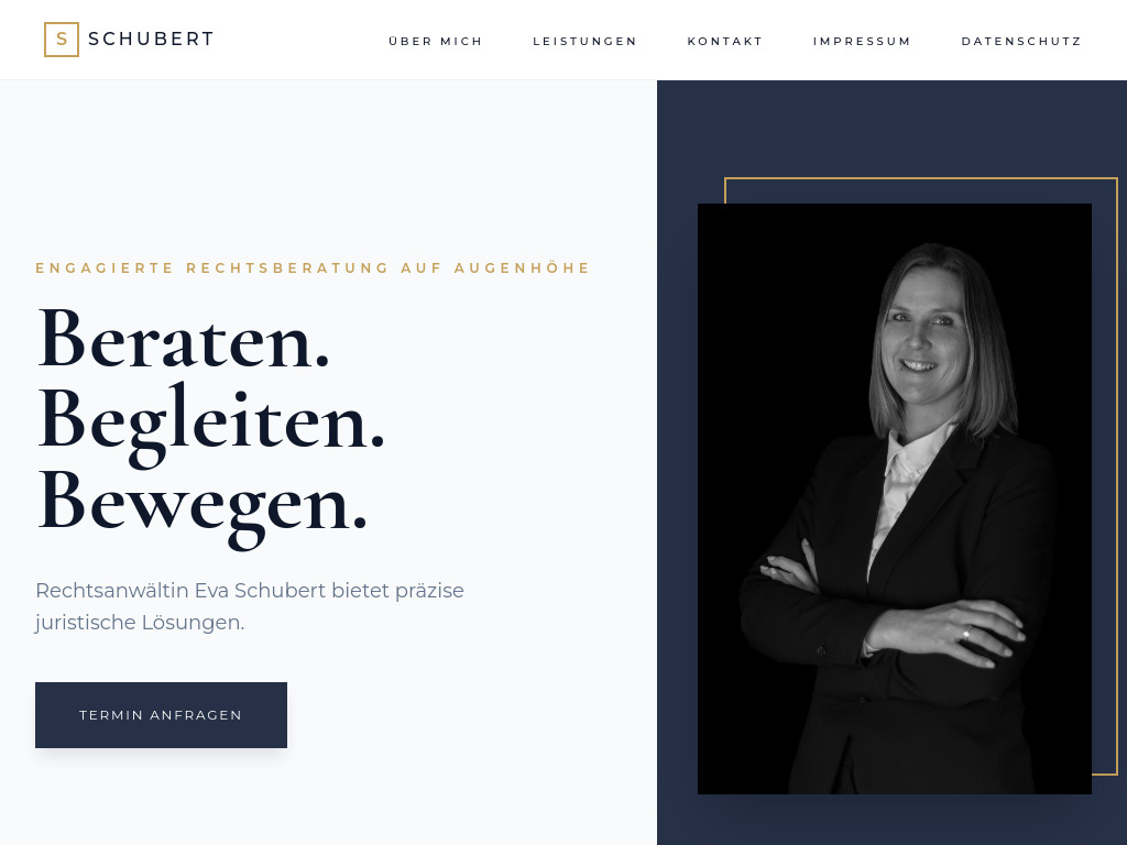 Website von Rechtsanwältin Eva Schubert in Teugn