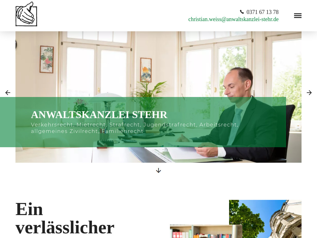 Website von Anwaltskanzlei Stehr in Chemnitz