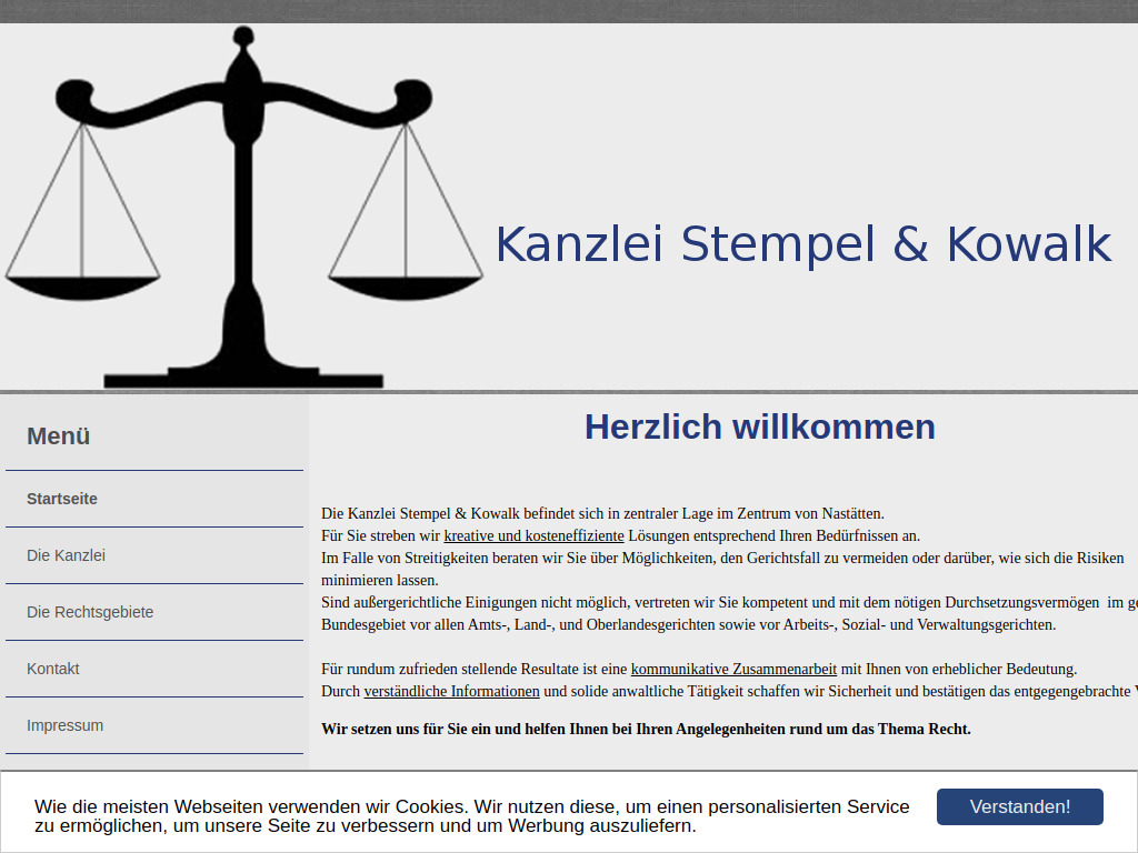 Website von Kanzlei Stempel & Kowalk in Nastätten