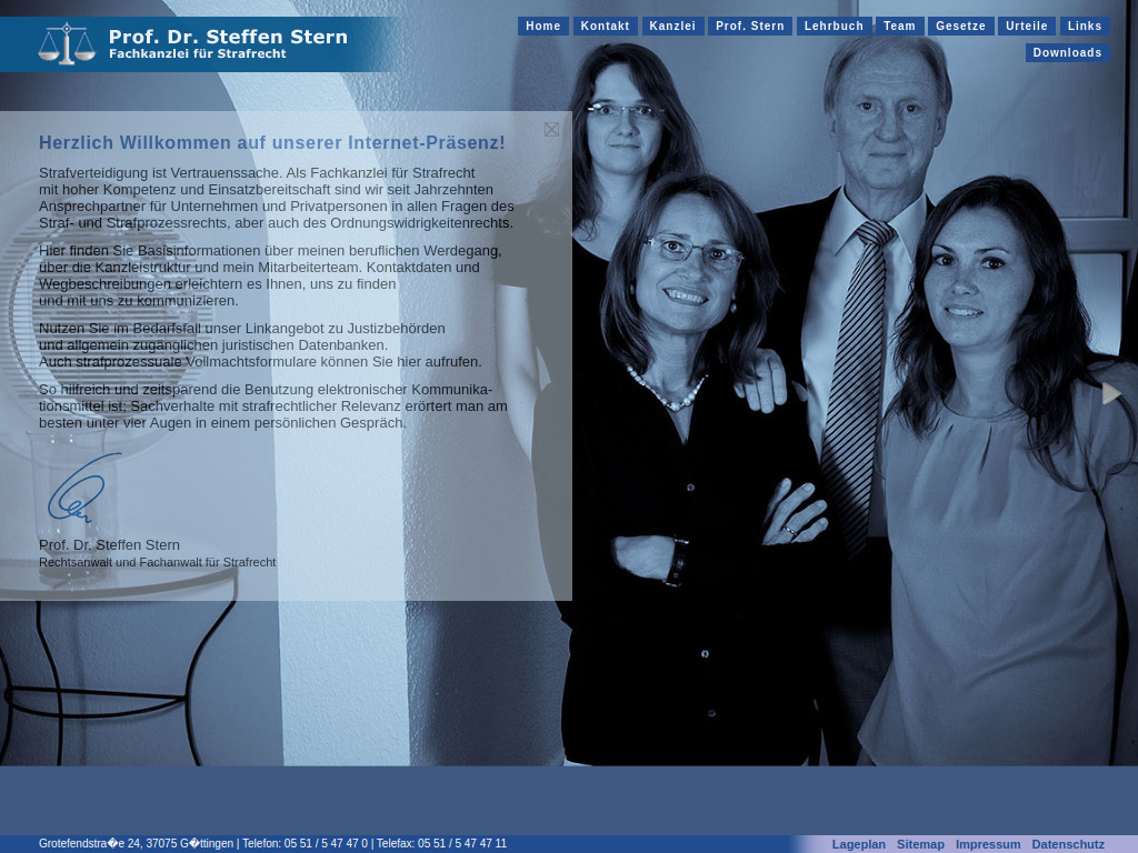 Website von Rechtsanwalt Prof. Dr. Steffen Stern in Göttingen