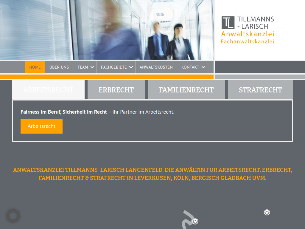 Website von Anwaltskanzlei Tillmanns-Larisch in Langenfeld