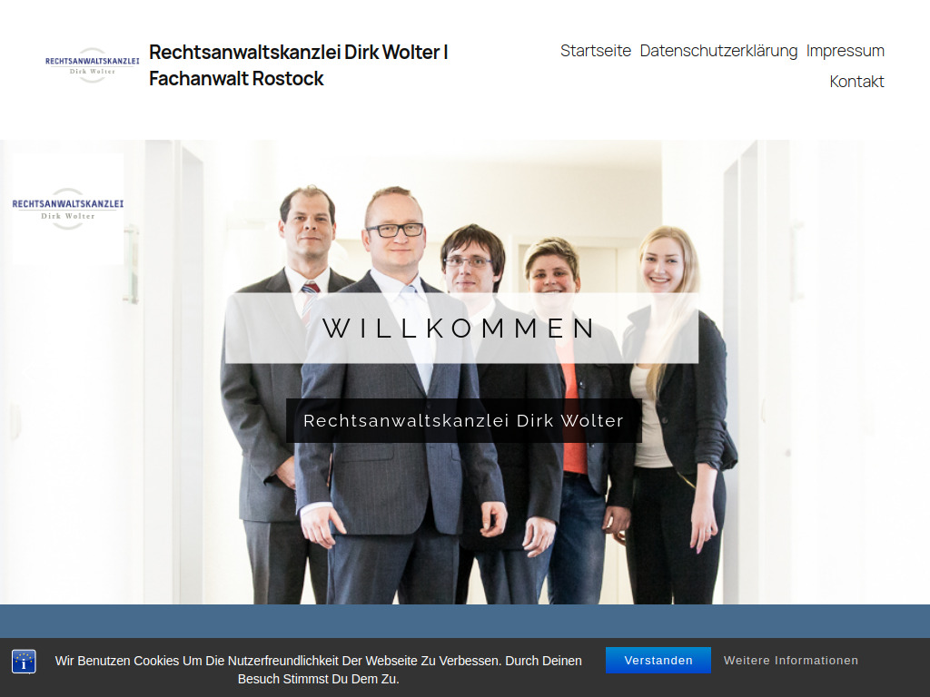 Website von Rechtsanwaltskanzlei Dirk Wolter in Rostock