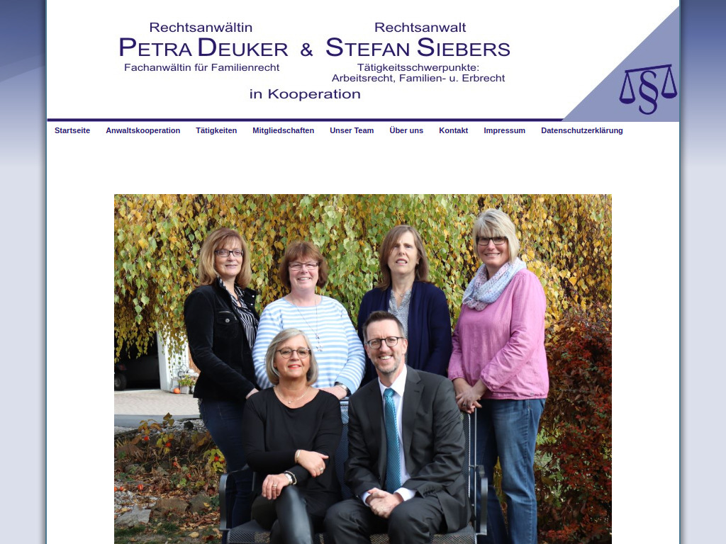 Website von Anwaltskooperation Deuker & Siebers in Gudensberg