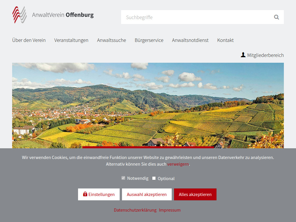 Website von Anwaltverein Offenburg e.V. in Kehl