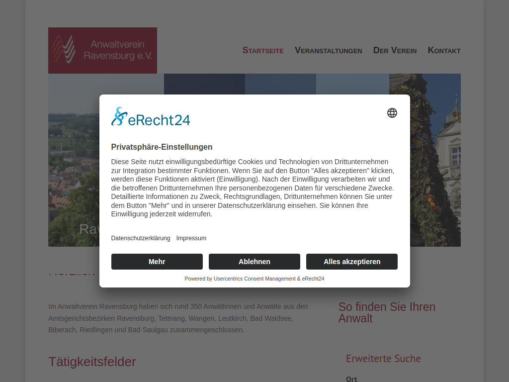 Website von Anwaltverein Ravensburg e.V. in Ravensburg