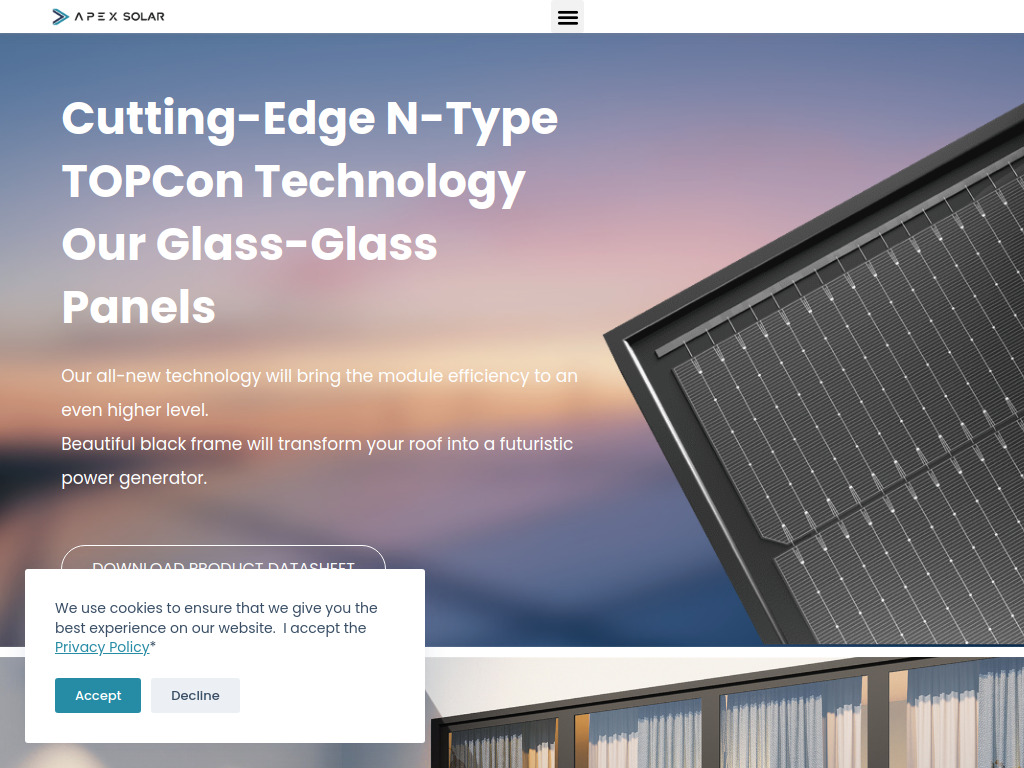 Website von APEX Solar丨European Solar Solutions in Eggolsheim