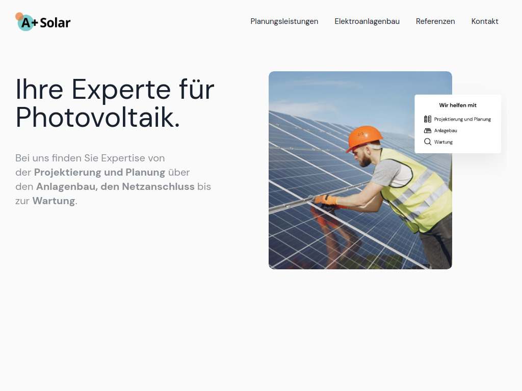 Website von AplusSolar UG in Berlin