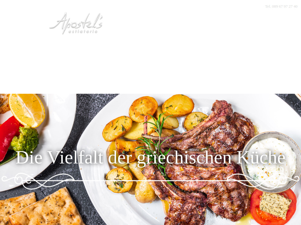 Website von Apostel's Restaurant in München