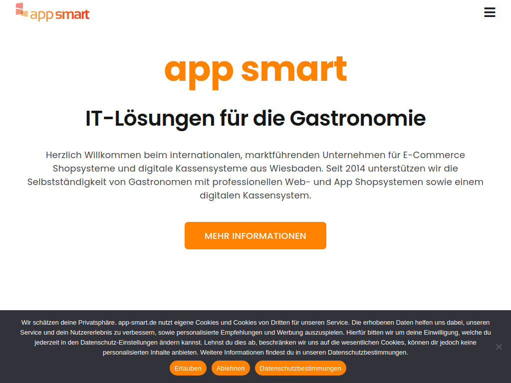 Website von app smart GmbH in Wiesbaden