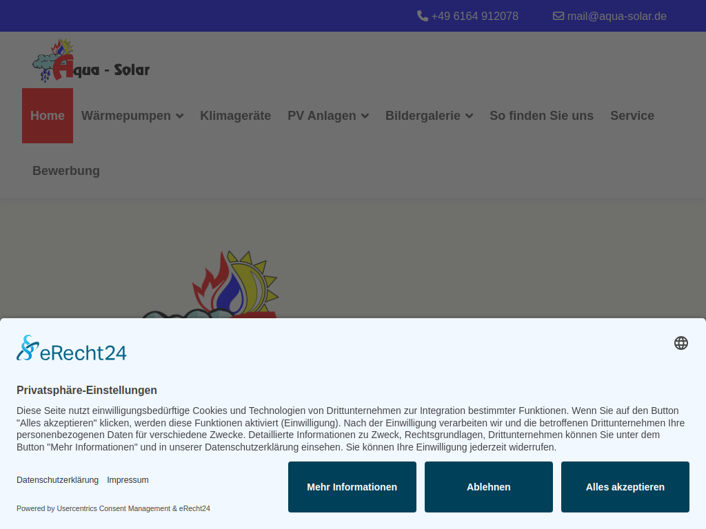 Website von Aqua Solar in Reichelsheim