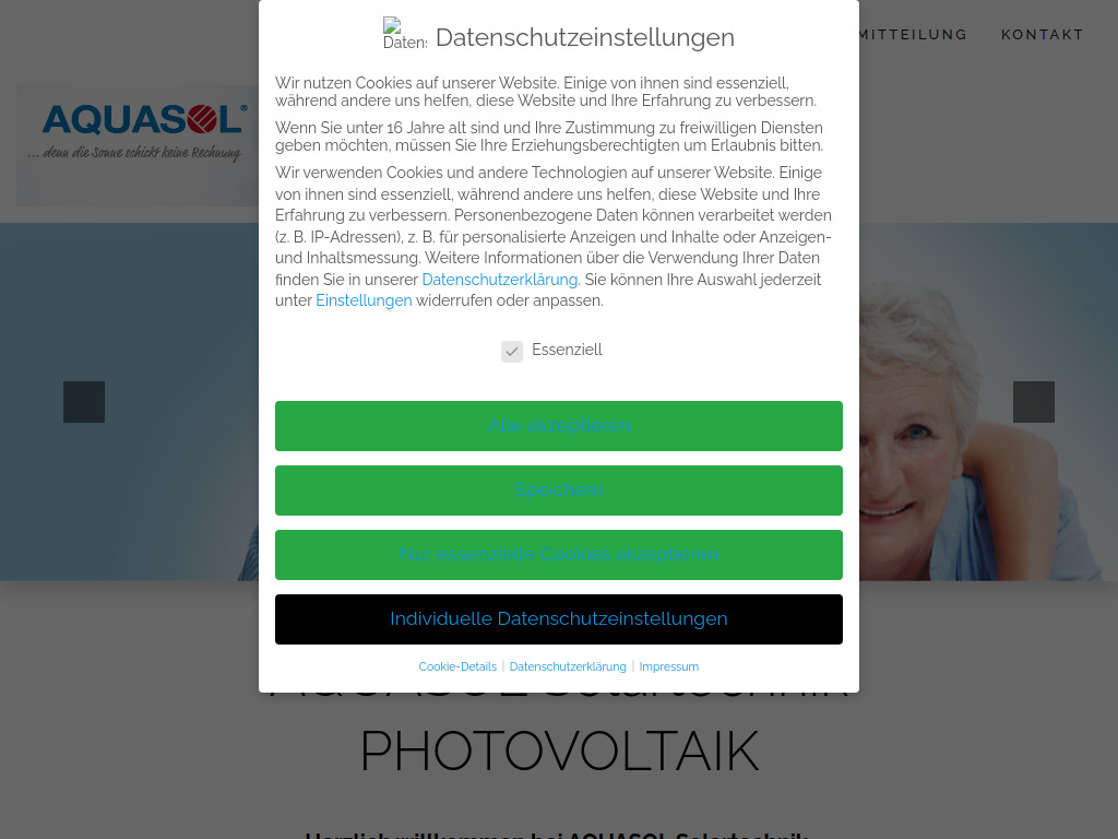 Website von AQUASOL Solartechnik GmbH in Neu-Ulm/Burlafingen