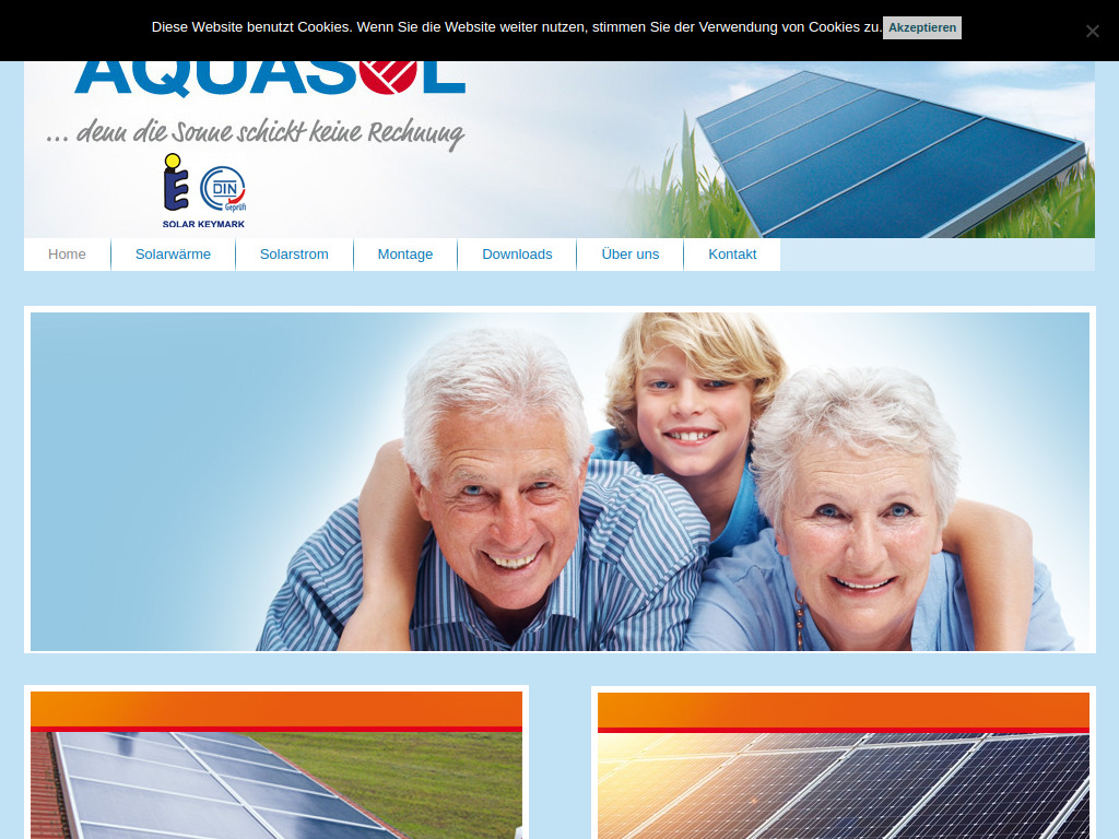 Website von AQUASOL Solartechnik GmbH in Neu-Ulm